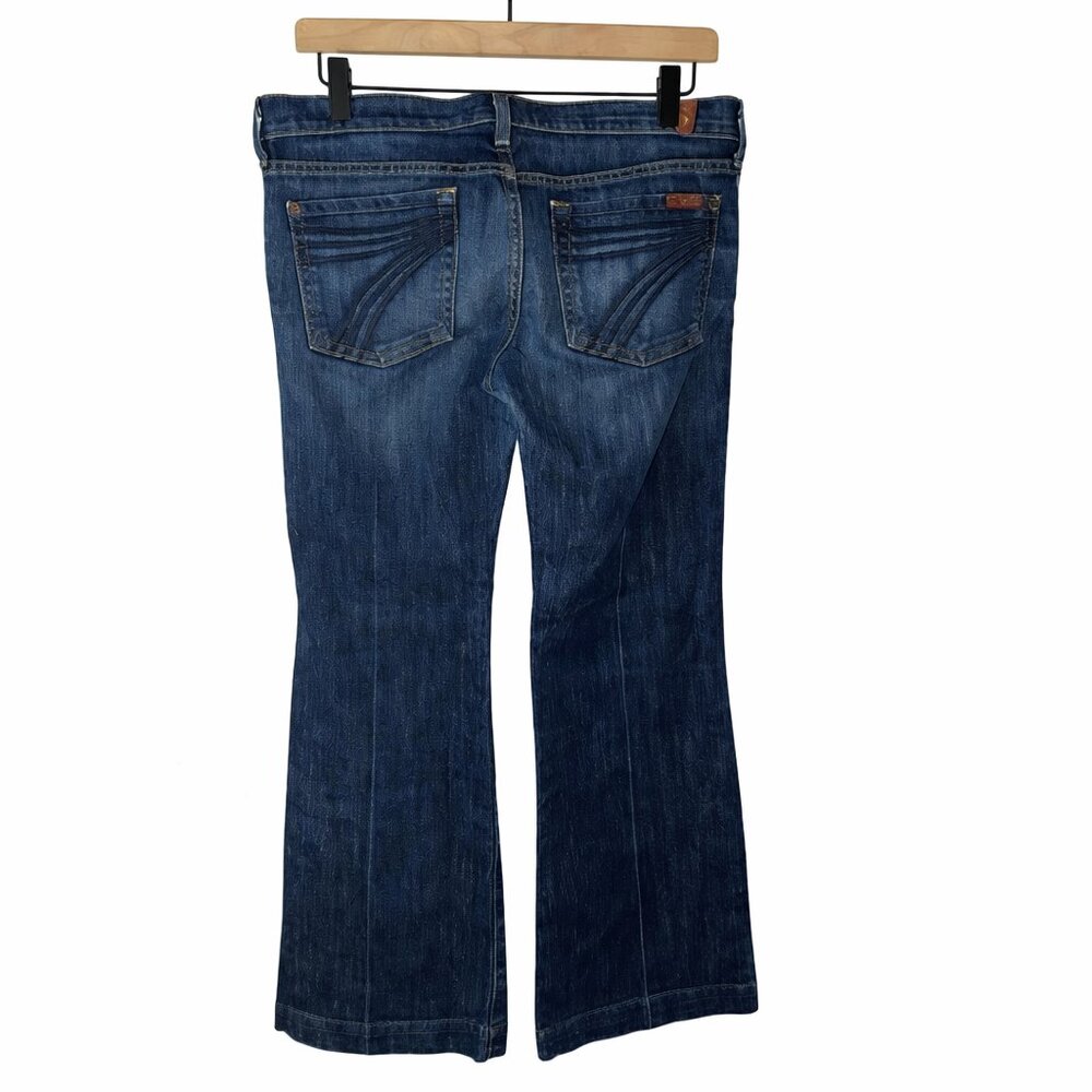 7 For All Mankind Dojo Bootcut Jeans Size 28 Medium Wash Stretch Denim USA - Picture 3 of 5